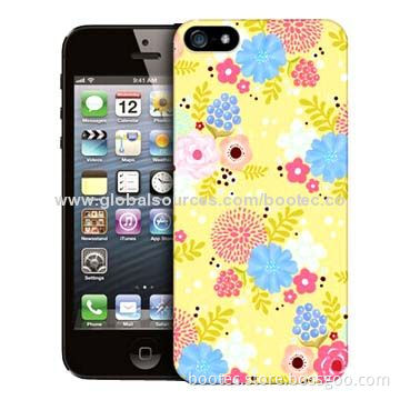 TPU Cases for New iPhone 5, Yellow Floral, OEM Orders Welcomed